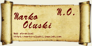 Marko Oluški vizit kartica